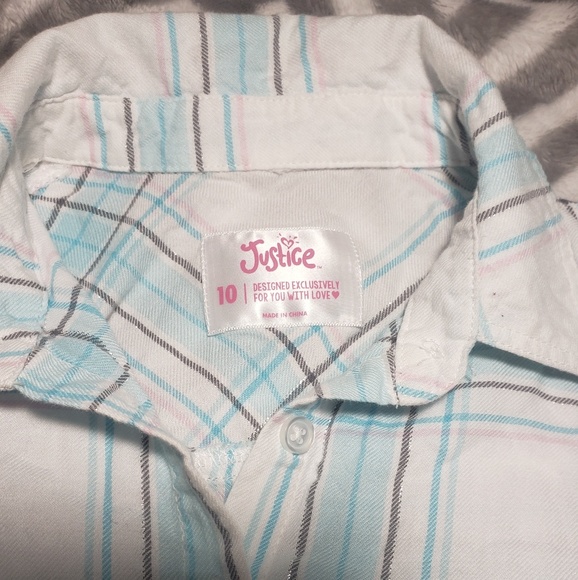 JUSTICE ling sleeved Flannel cotton shirt - Picture 2 of 2